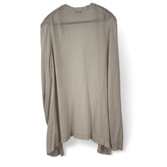 GAP | L | Cardigan Sheer Open Front Sweater Large Sequin Mesh Trim Cream Beige - Picture 7 of 7
